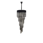 NL89909 Vienna 23 Light 5 Tier Round Pendant Matt Black Smoked