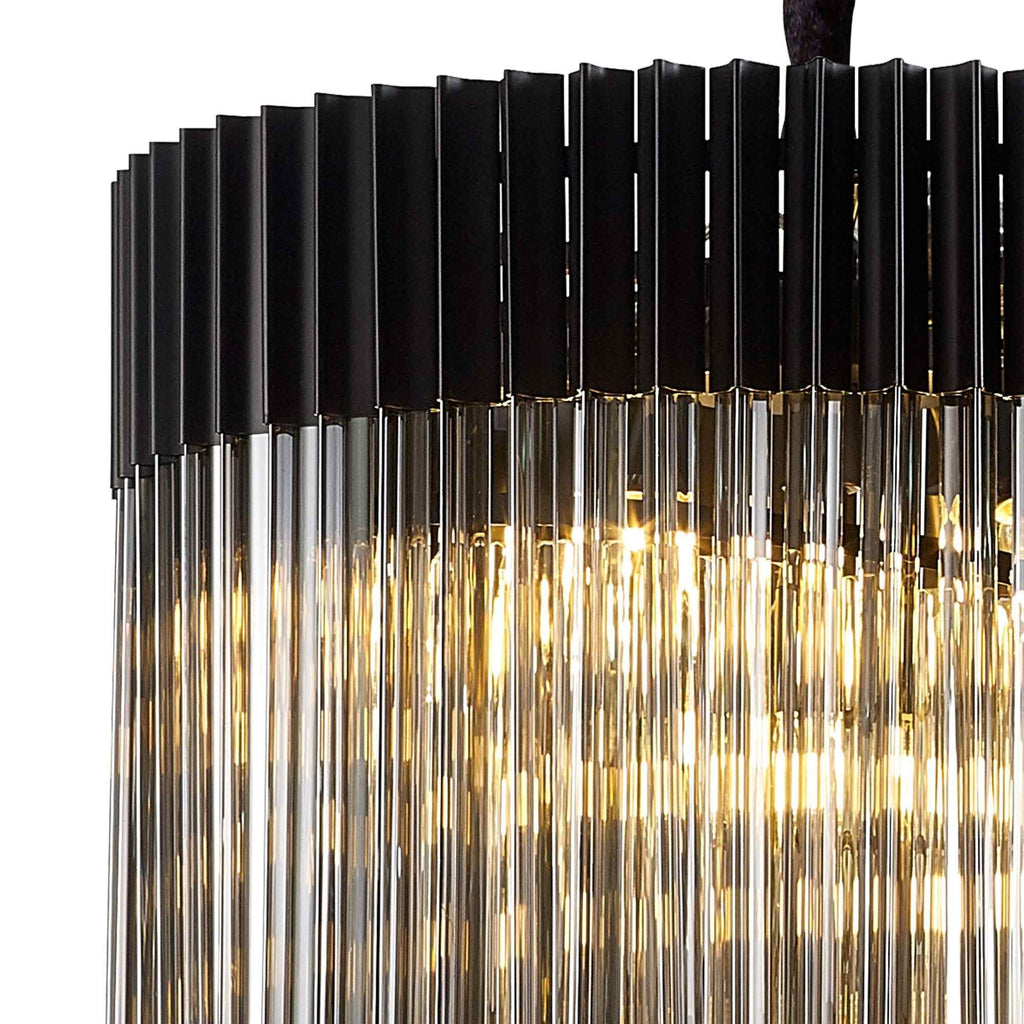 NL89909 Vienna 23 Light 5 Tier Round Pendant Matt Black Smoked