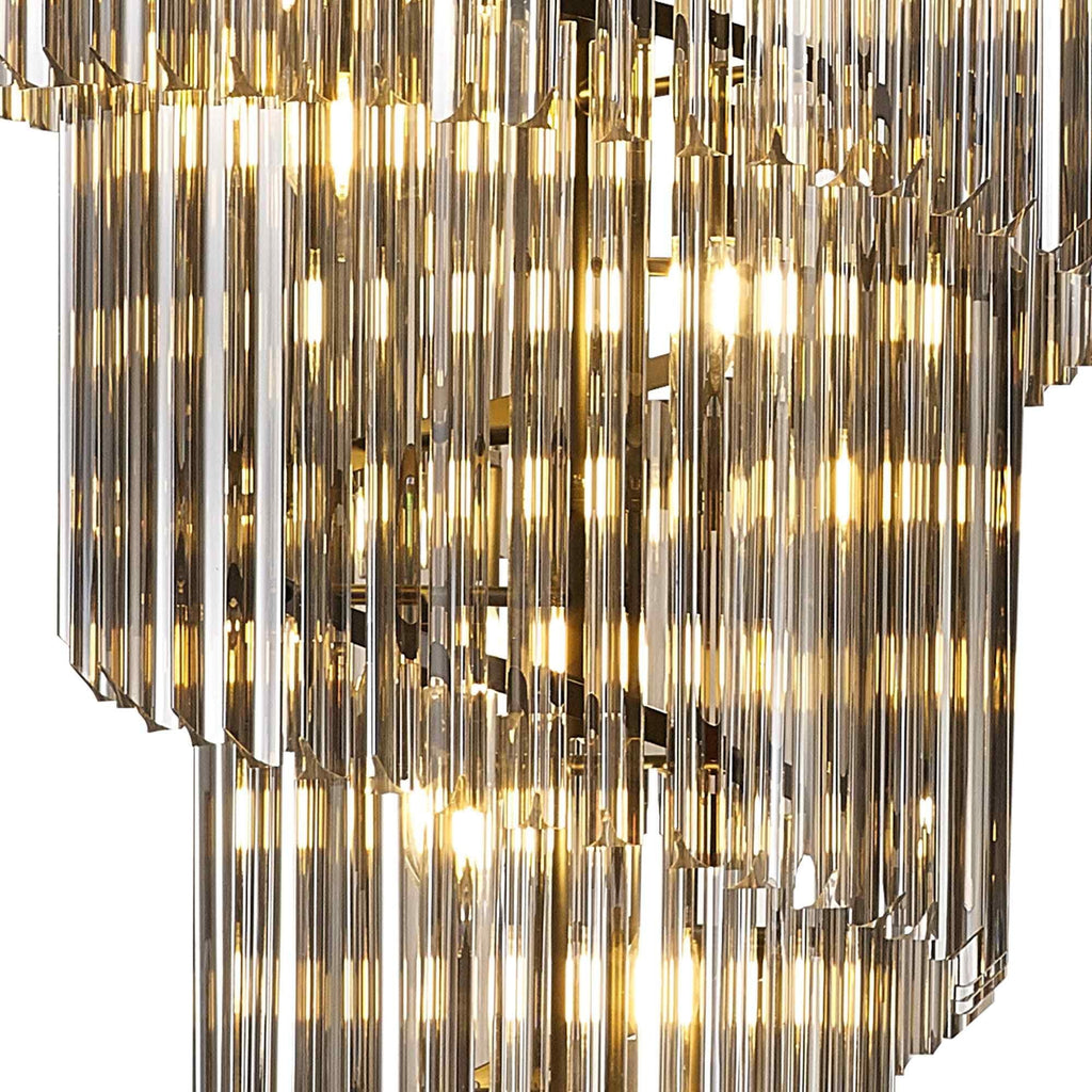 NL89909 Vienna 23 Light 5 Tier Round Pendant Matt Black Smoked