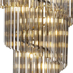 NL89909 Vienna 23 Light 5 Tier Round Pendant Matt Black Smoked