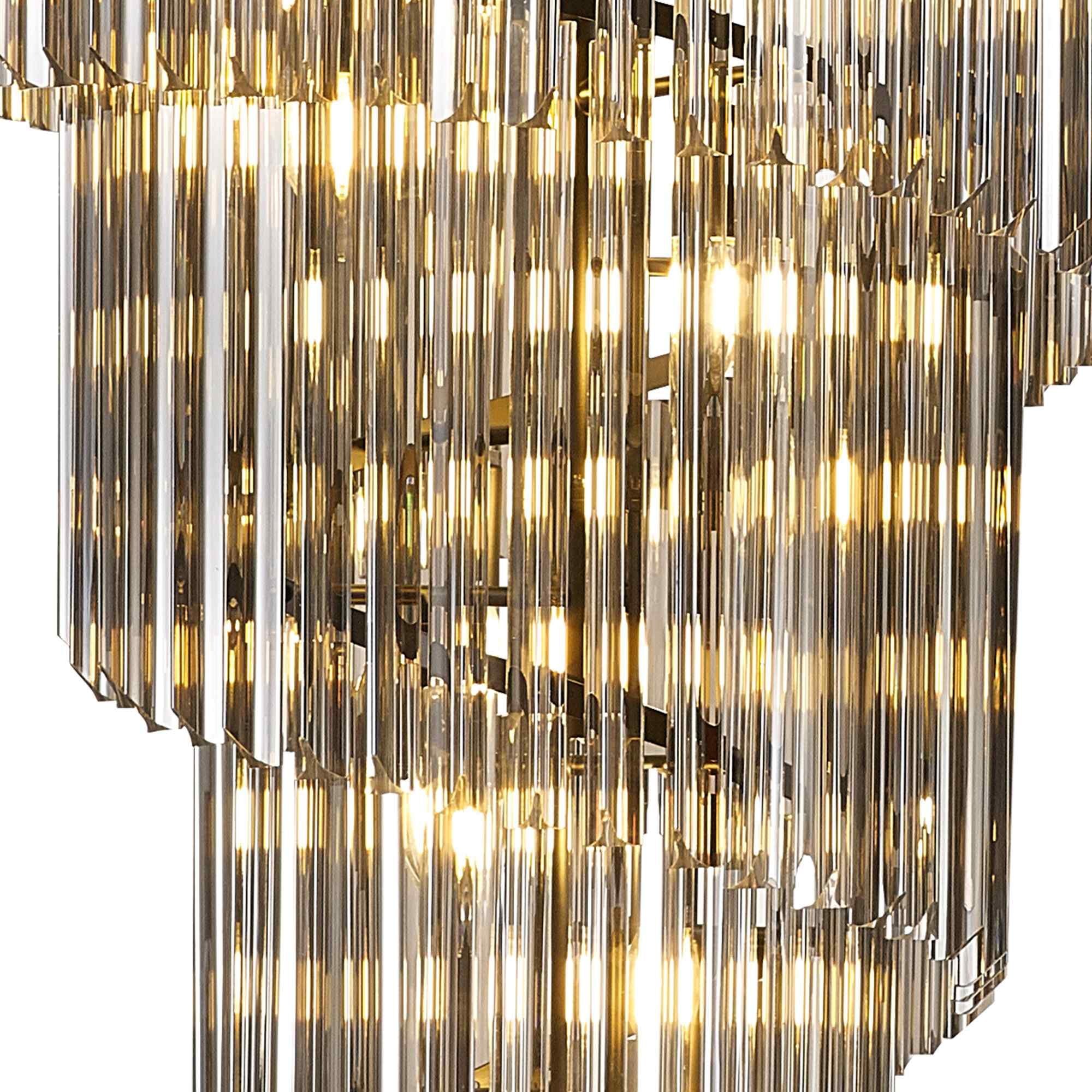 NL89909 Vienna 23 Light 5 Tier Round Pendant Matt Black Smoked
