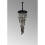 NL89909 Vienna 23 Light 5 Tier Round Pendant Matt Black Smoked
