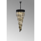 NL89909 Vienna 23 Light 5 Tier Round Pendant Matt Black Smoked