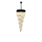 NL89919 Vienna 23 Light 5 Tier Round Pendant Matt Black Cognac
