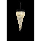 NL89919 Vienna 23 Light 5 Tier Round Pendant Matt Black Cognac