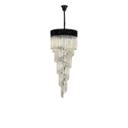 NL89919 Vienna 23 Light 5 Tier Round Pendant Matt Black Cognac