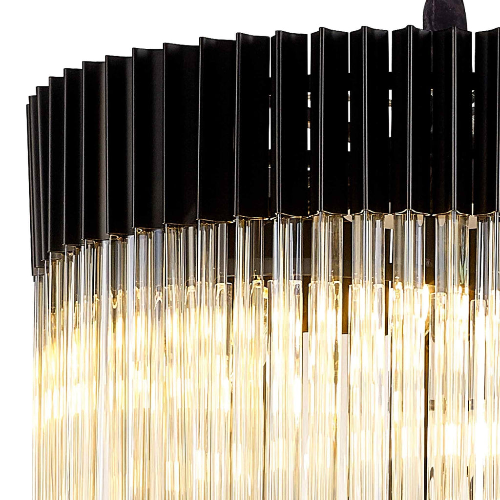 NL89919 Vienna 23 Light 5 Tier Round Pendant Matt Black Cognac