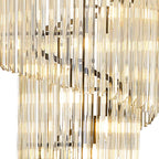 NL89919 Vienna 23 Light 5 Tier Round Pendant Matt Black Cognac