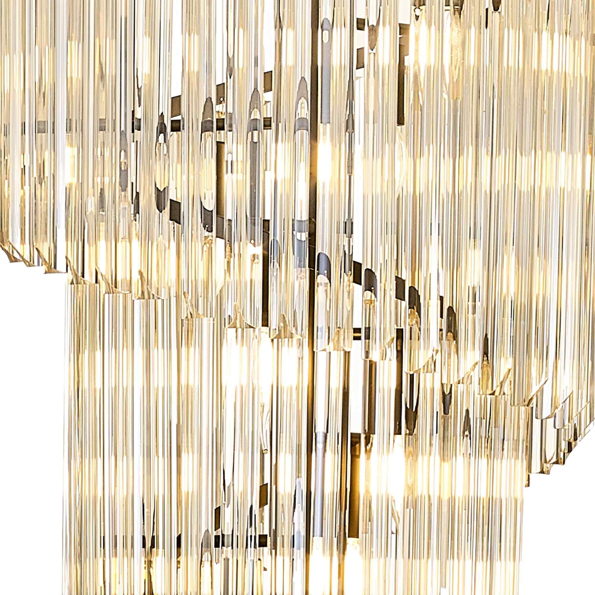 NL89919 Vienna 23 Light 5 Tier Round Pendant Matt Black Cognac
