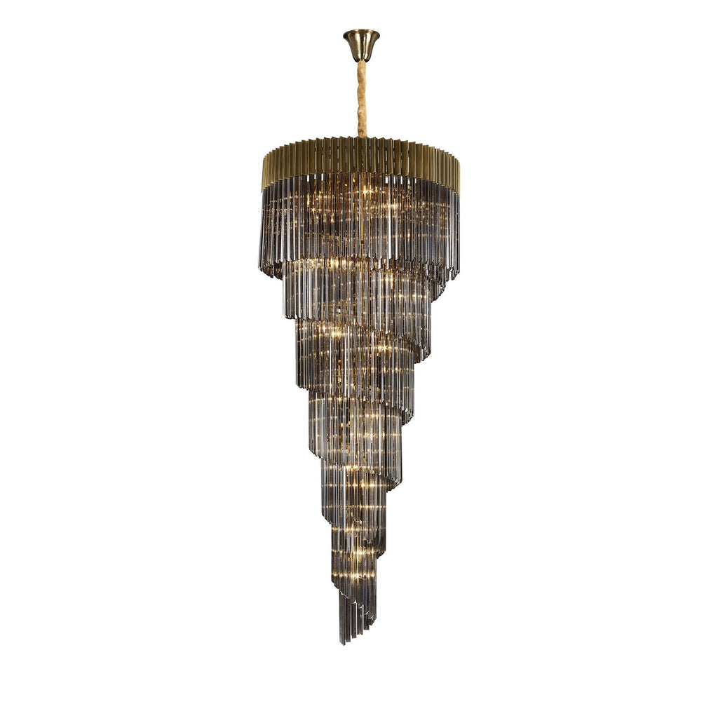 NL89929 Vienna 31 Light 7 Tier Round Pendant Brass Smoked