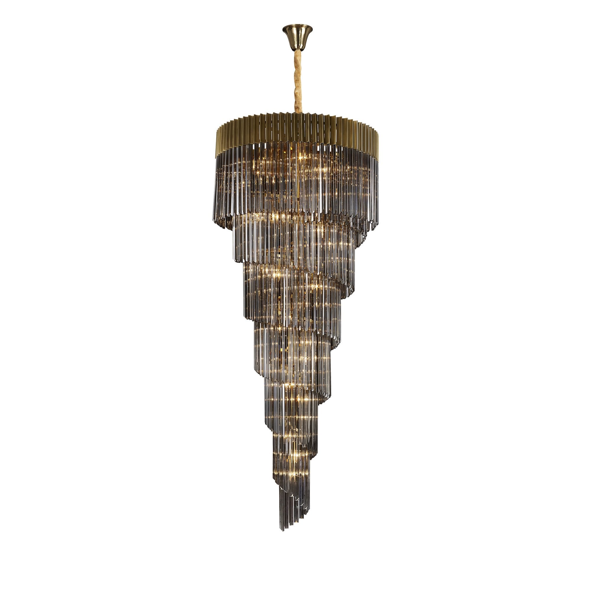 NL89929 Vienna 31 Light 7 Tier Round Pendant Brass Smoked