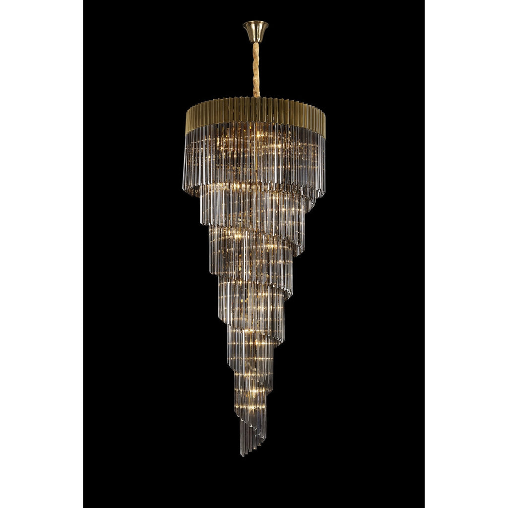 NL89929 Vienna 31 Light 7 Tier Round Pendant Brass Smoked