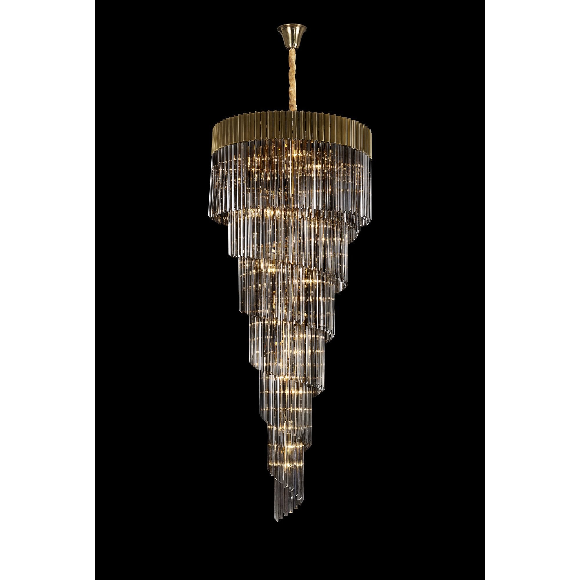 NL89929 Vienna 31 Light 7 Tier Round Pendant Brass Smoked