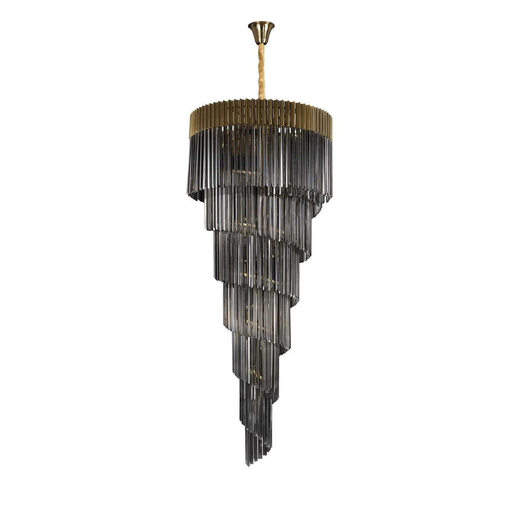 NL89929 Vienna 31 Light 7 Tier Round Pendant Brass Smoked