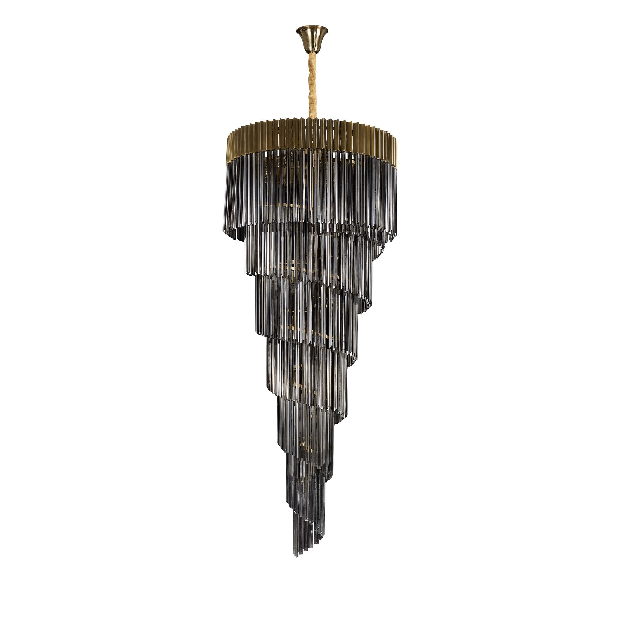 NL89929 Vienna 31 Light 7 Tier Round Pendant Brass Smoked
