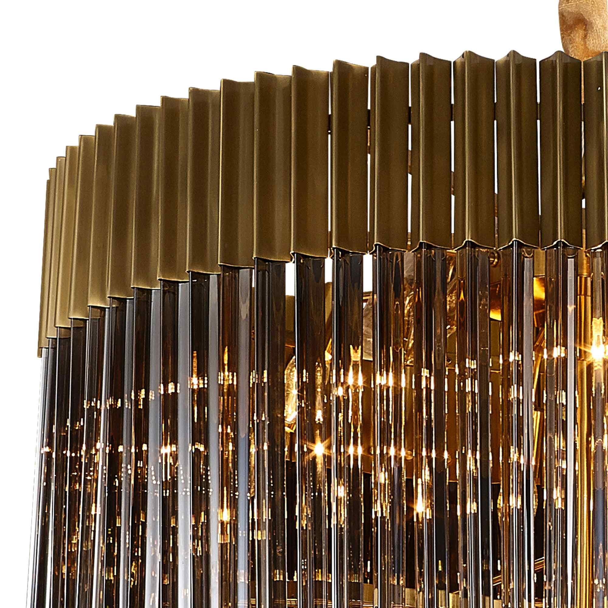 NL89929 Vienna 31 Light 7 Tier Round Pendant Brass Smoked