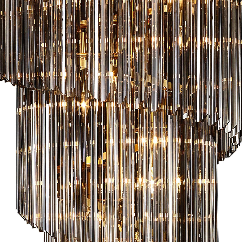 NL89929 Vienna 31 Light 7 Tier Round Pendant Brass Smoked