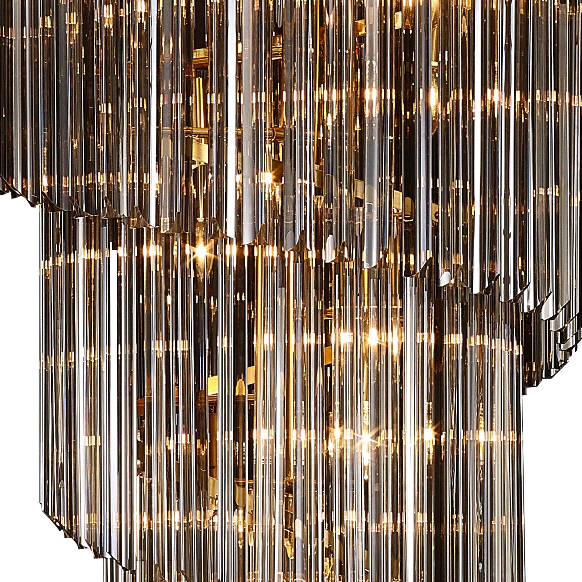 NL89929 Vienna 31 Light 7 Tier Round Pendant Brass Smoked