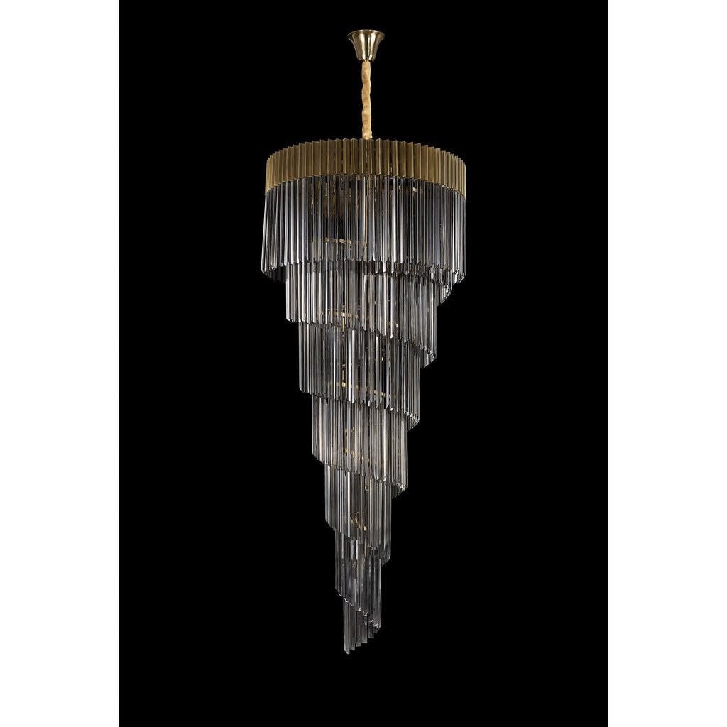 NL89929 Vienna 31 Light 7 Tier Round Pendant Brass Smoked