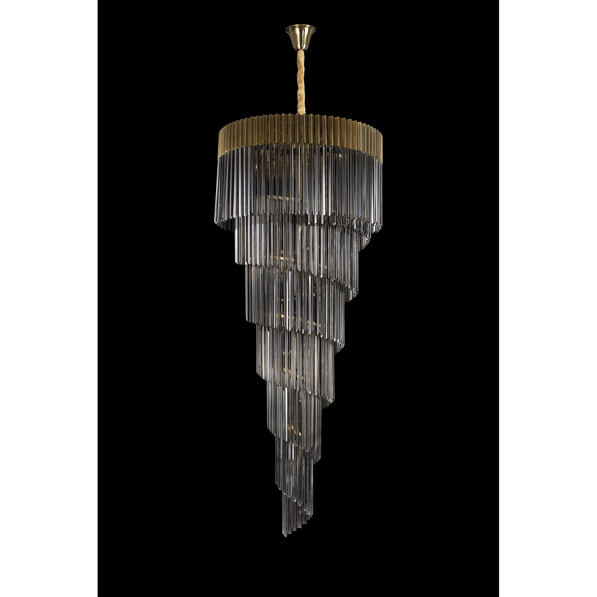 NL89929 Vienna 31 Light 7 Tier Round Pendant Brass Smoked