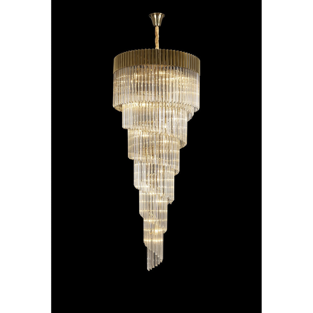 NL89939 Vienna 31 Light 7 Tier Round Pendant Brass Cognac