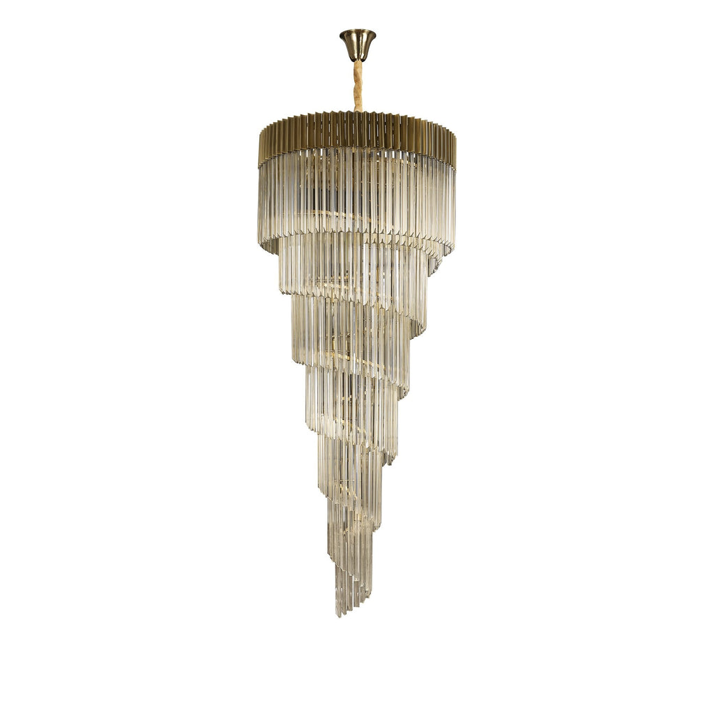 NL89939 Vienna 31 Light 7 Tier Round Pendant Brass Cognac