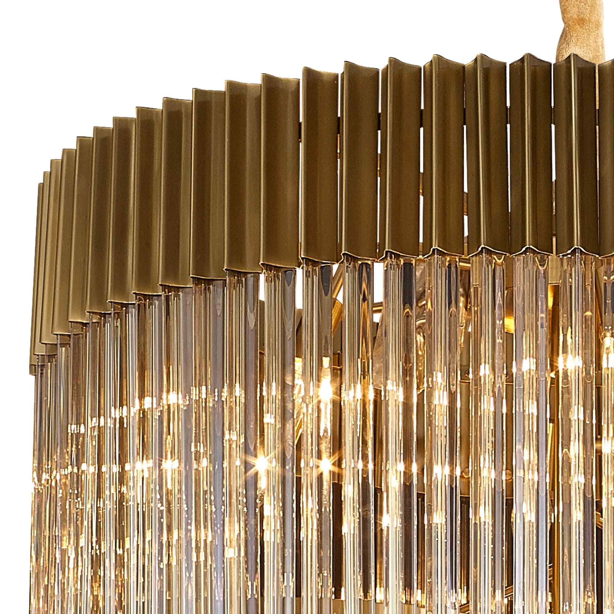 NL89939 Vienna 31 Light 7 Tier Round Pendant Brass Cognac