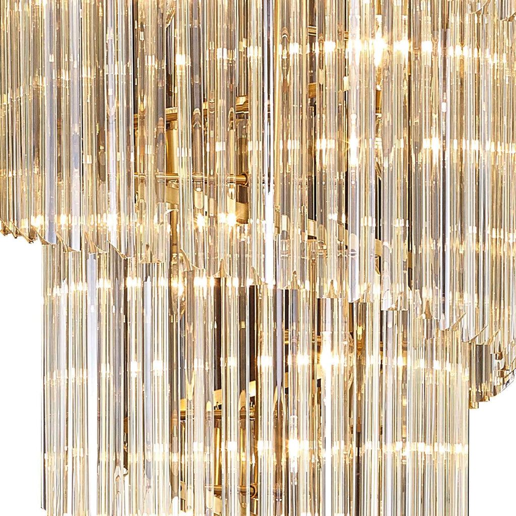 NL89939 Vienna 31 Light 7 Tier Round Pendant Brass Cognac