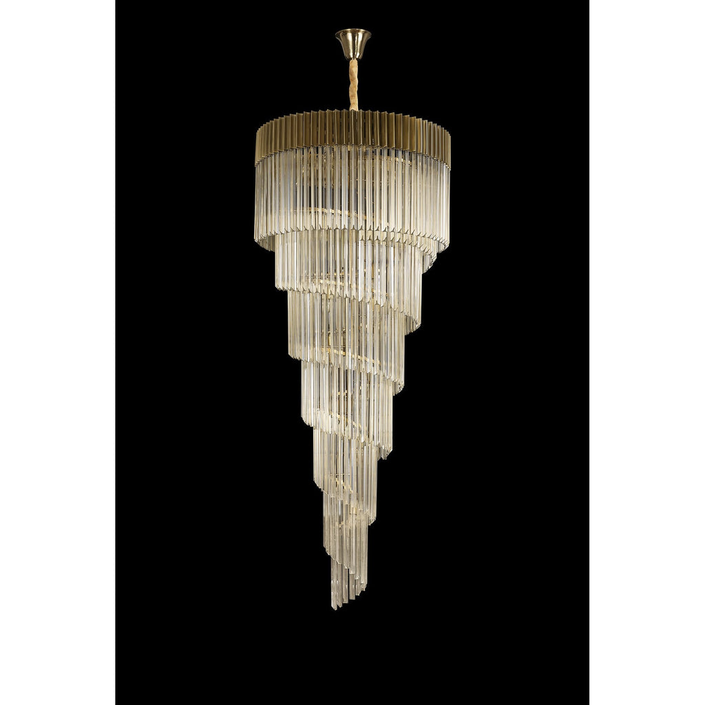 NL89939 Vienna 31 Light 7 Tier Round Pendant Brass Cognac
