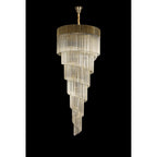NL89939 Vienna 31 Light 7 Tier Round Pendant Brass Cognac
