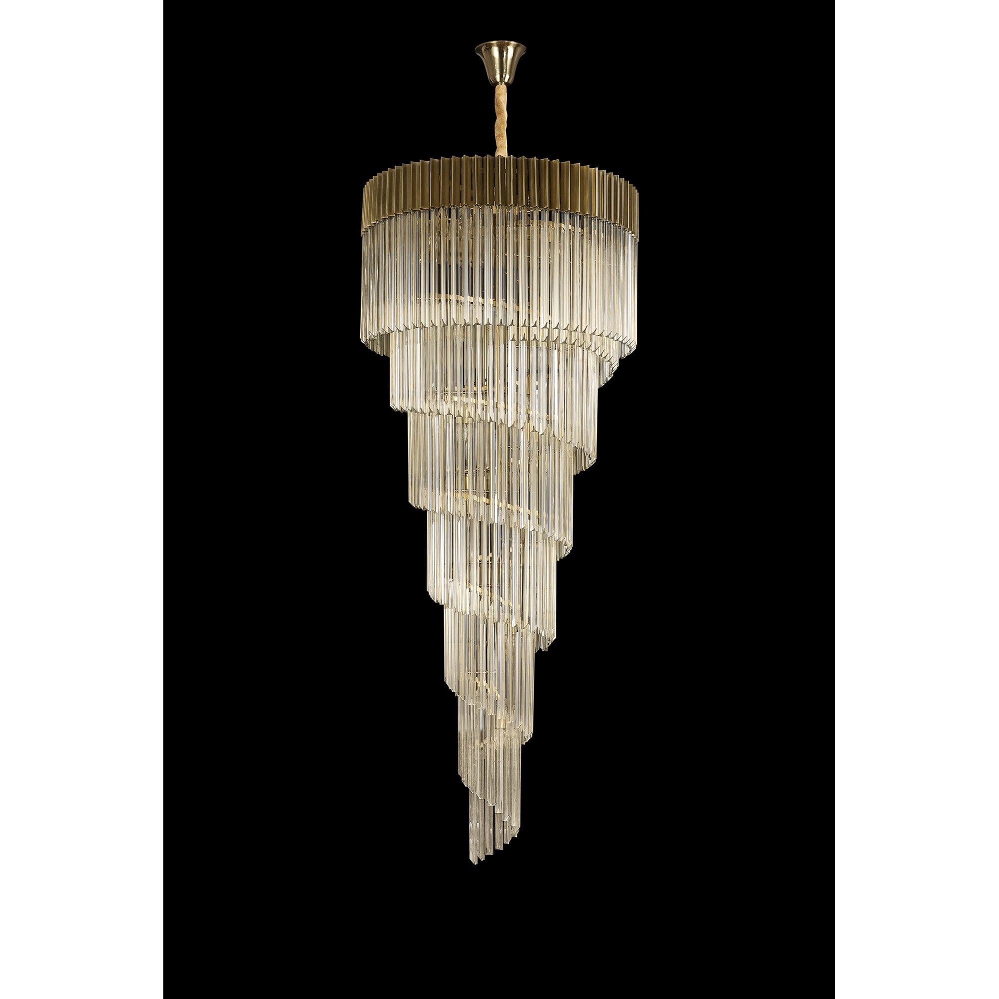 NL89939 Vienna 31 Light 7 Tier Round Pendant Brass Cognac