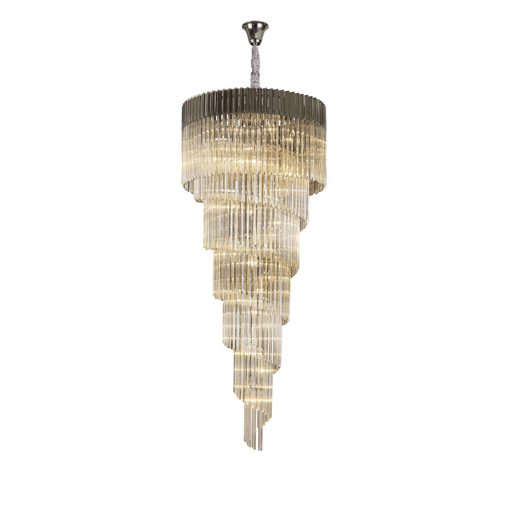 NL89949 Vienna 31 Light 7 Tier Round Pendant Polished Nickel Cognac