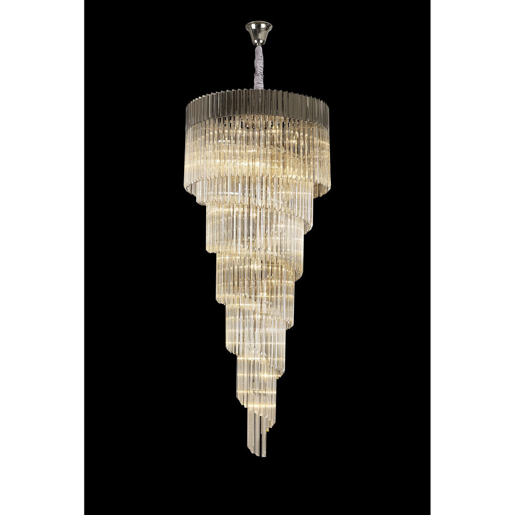 NL89949 Vienna 31 Light 7 Tier Round Pendant Polished Nickel Cognac