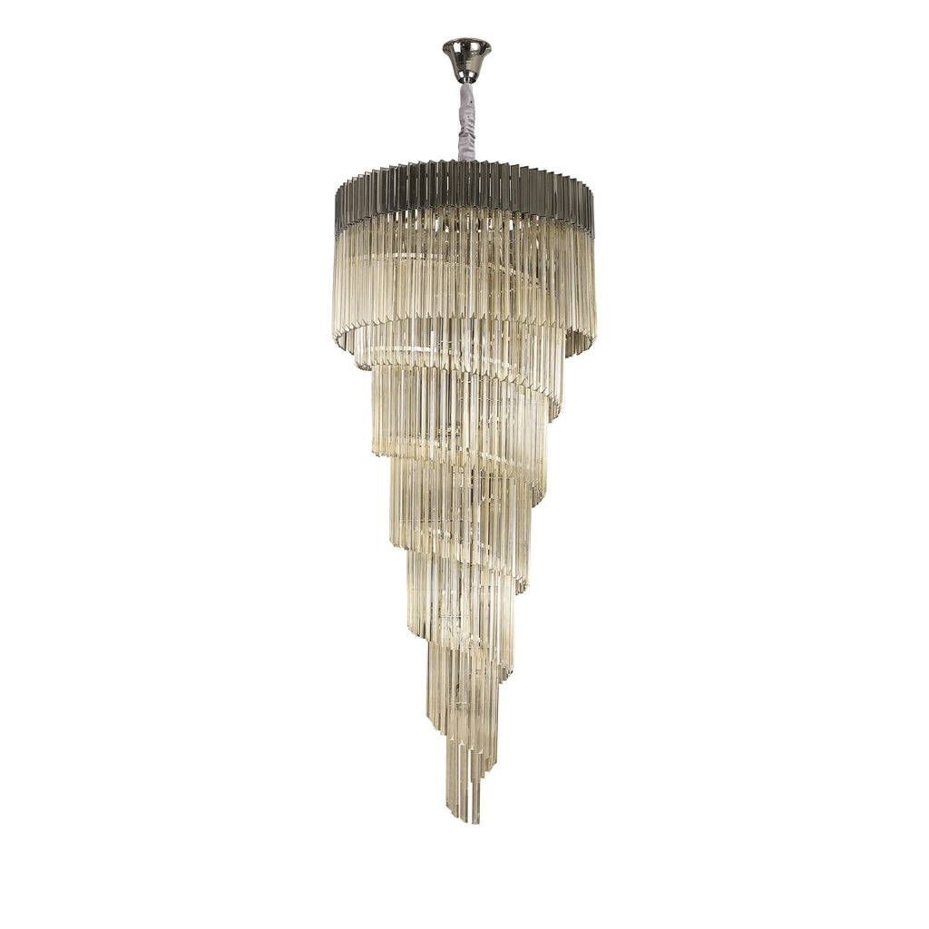 NL89949 Vienna 31 Light 7 Tier Round Pendant Polished Nickel Cognac