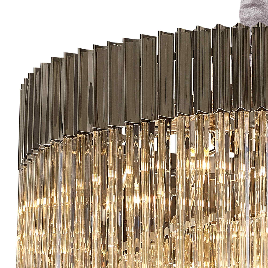 NL89949 Vienna 31 Light 7 Tier Round Pendant Polished Nickel Cognac