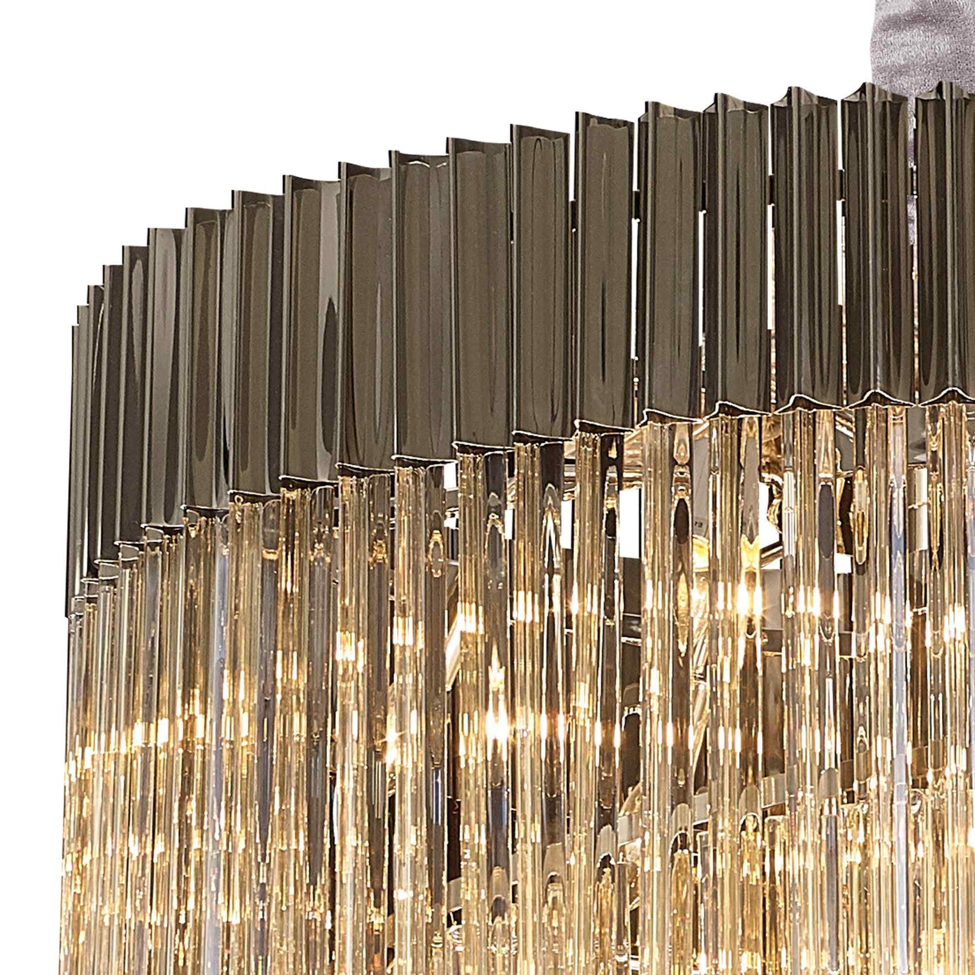 NL89949 Vienna 31 Light 7 Tier Round Pendant Polished Nickel Cognac