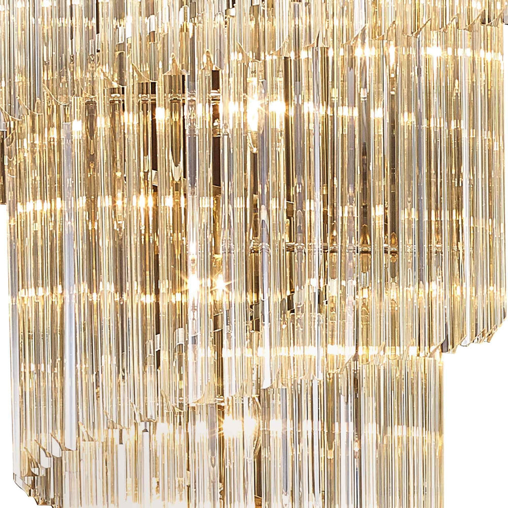 NL89949 Vienna 31 Light 7 Tier Round Pendant Polished Nickel Cognac