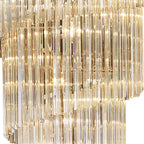 NL89949 Vienna 31 Light 7 Tier Round Pendant Polished Nickel Cognac