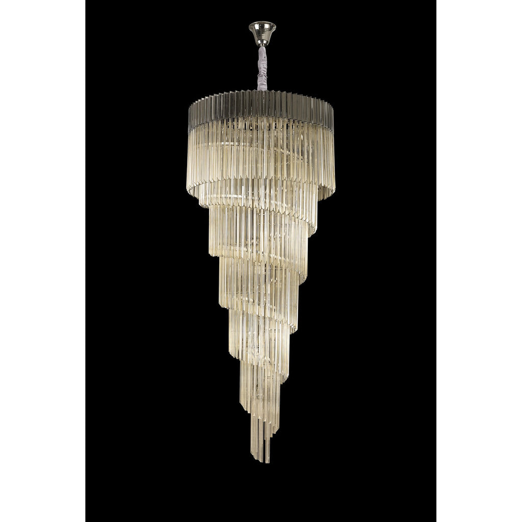 NL89949 Vienna 31 Light 7 Tier Round Pendant Polished Nickel Cognac
