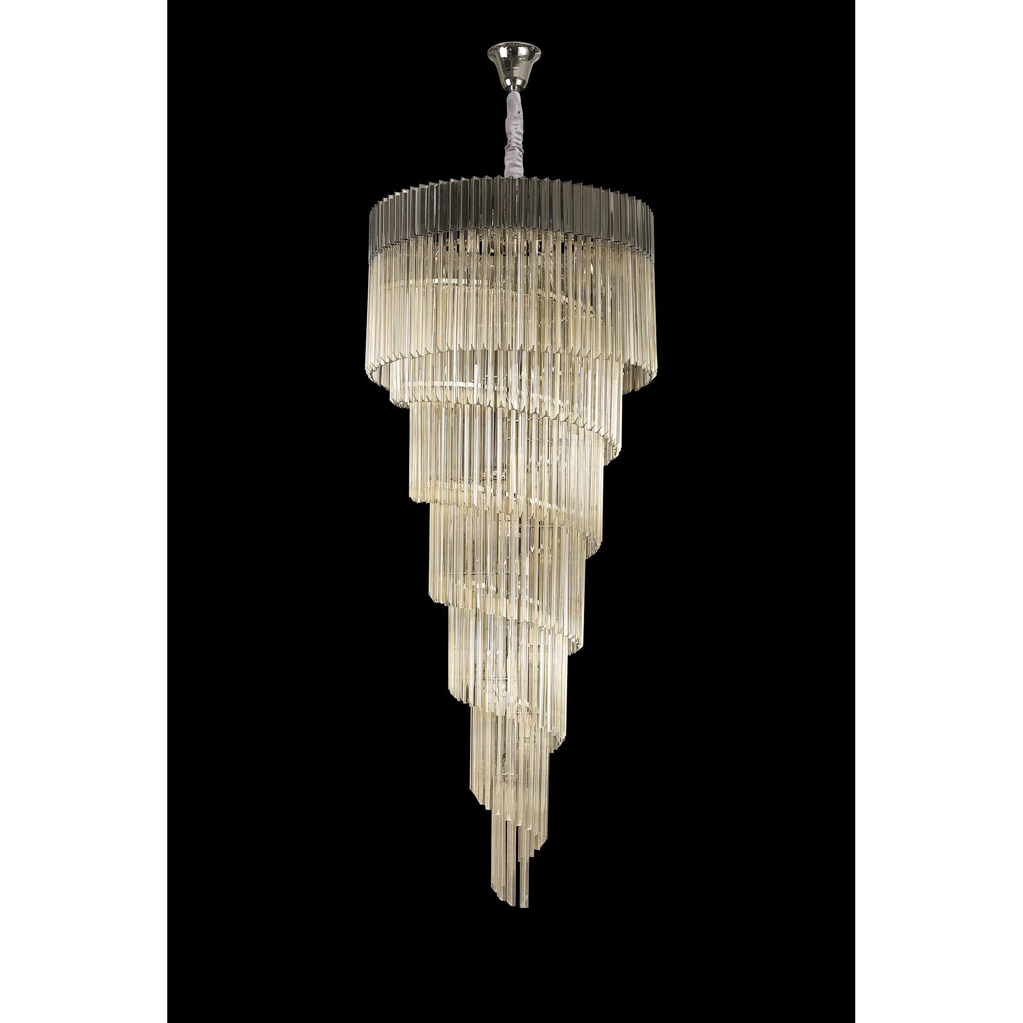 NL89949 Vienna 31 Light 7 Tier Round Pendant Polished Nickel Cognac