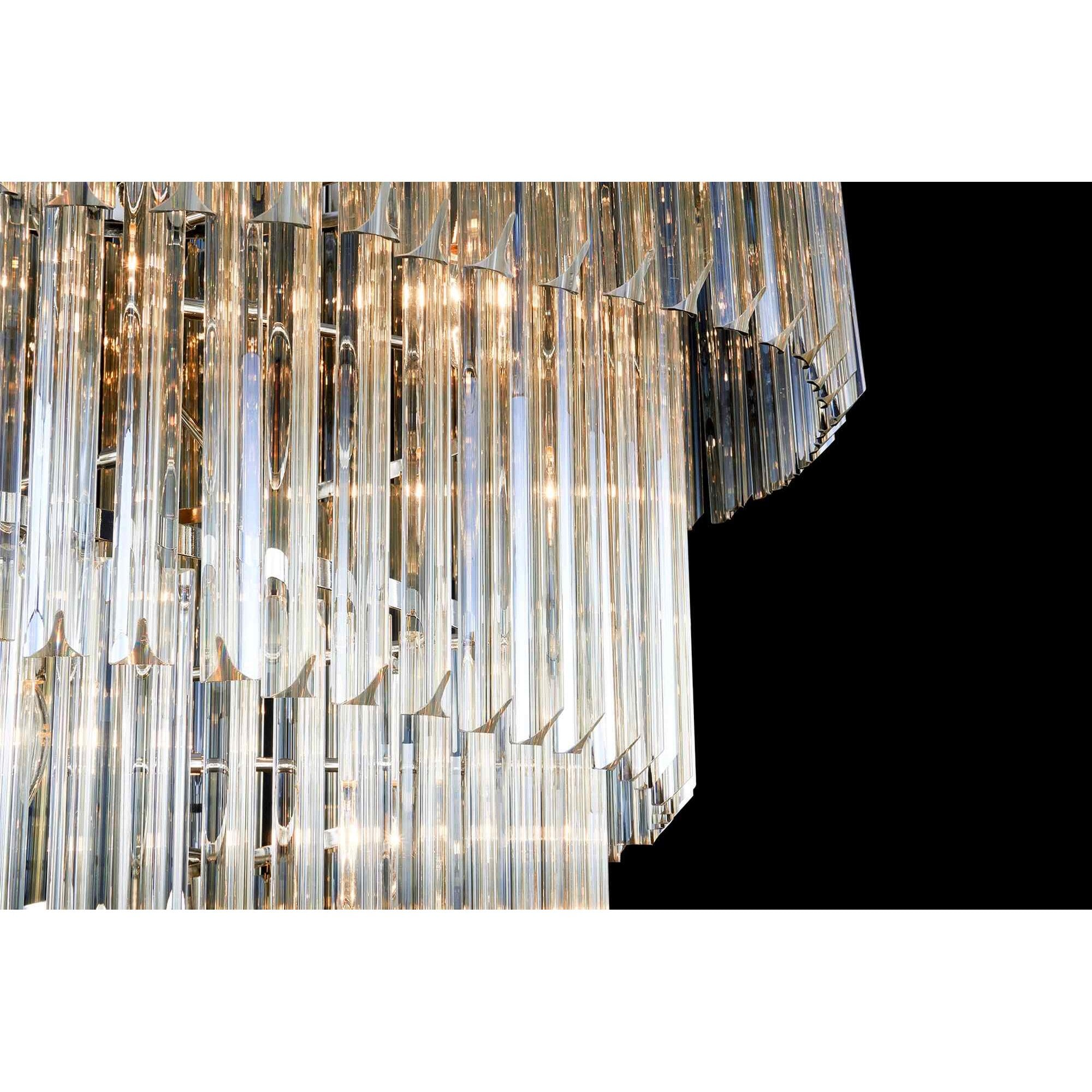 NL89949 Vienna 31 Light 7 Tier Round Pendant Polished Nickel Cognac