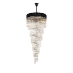 NL89959 Vienna 31 Light 7 Tier Round Pendant Matt Black Clear