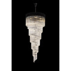 NL89959 Vienna 31 Light 7 Tier Round Pendant Matt Black Clear
