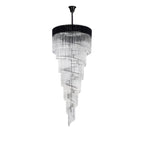 NL89959 Vienna 31 Light 7 Tier Round Pendant Matt Black Clear