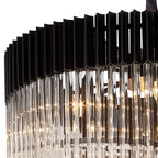 NL89959 Vienna 31 Light 7 Tier Round Pendant Matt Black Clear