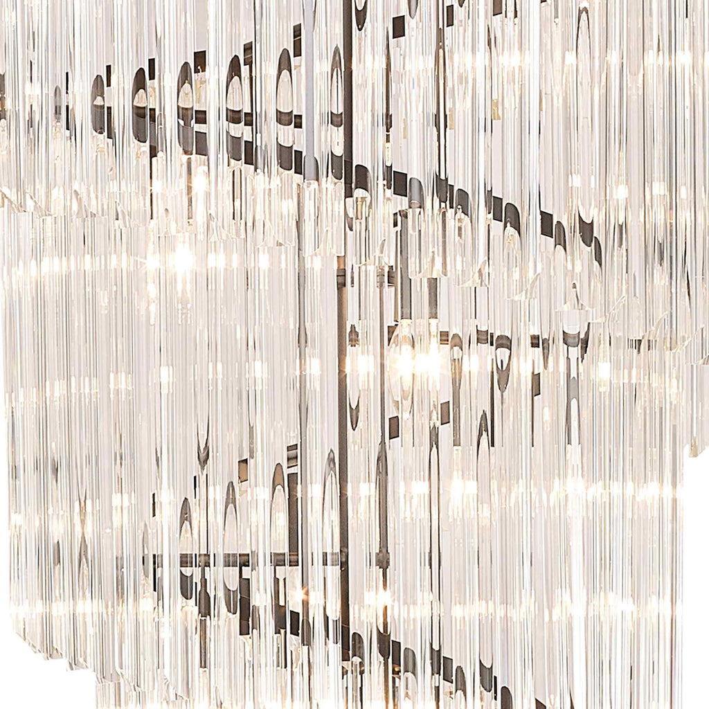 NL89959 Vienna 31 Light 7 Tier Round Pendant Matt Black Clear