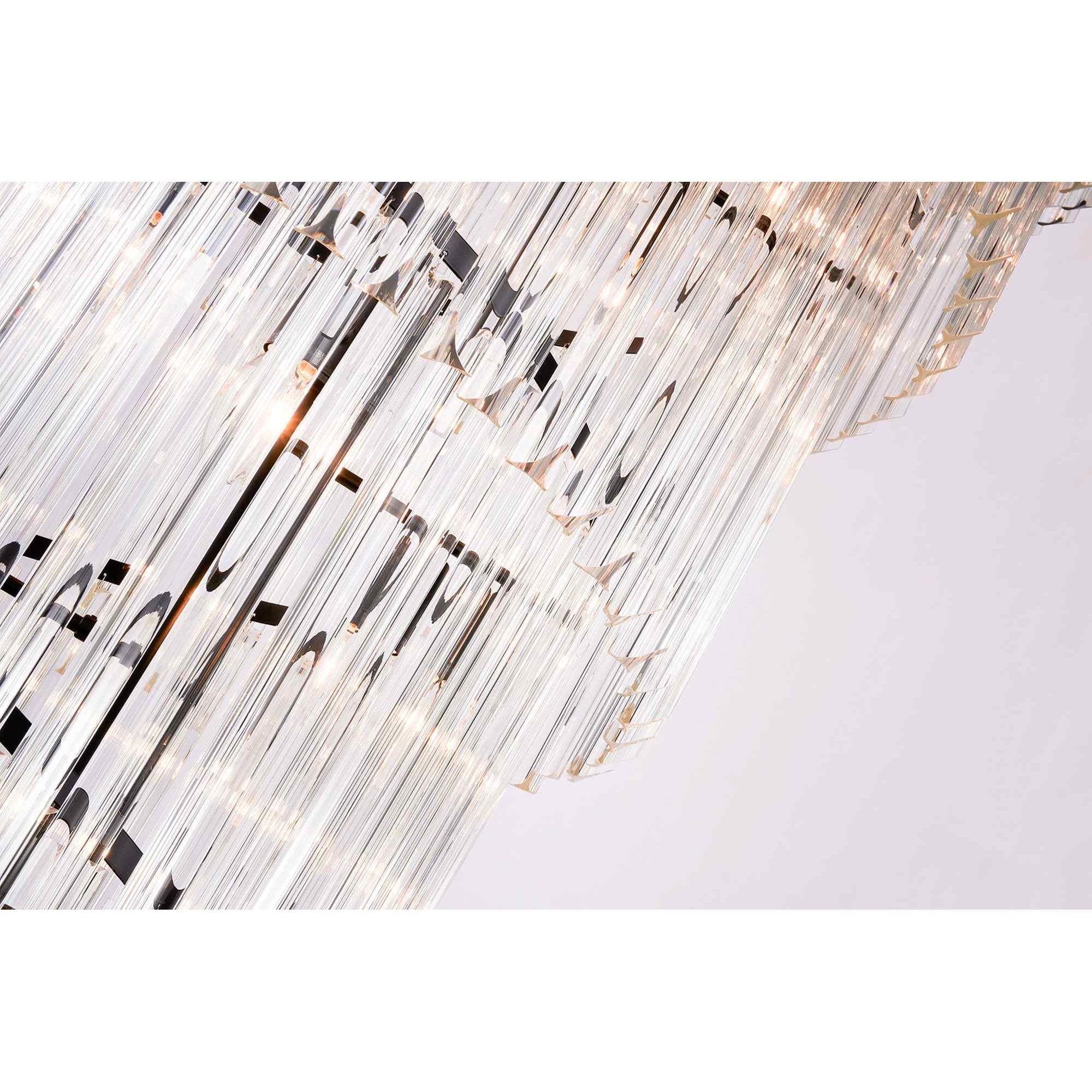 NL89959 Vienna 31 Light 7 Tier Round Pendant Matt Black Clear