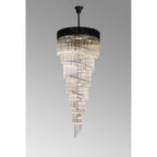 NL89959 Vienna 31 Light 7 Tier Round Pendant Matt Black Clear