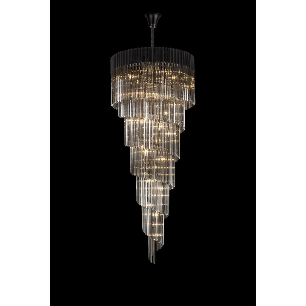 NL89969 Vienna 31 Light 7 Tier Round Pendant Matt Black Smoked