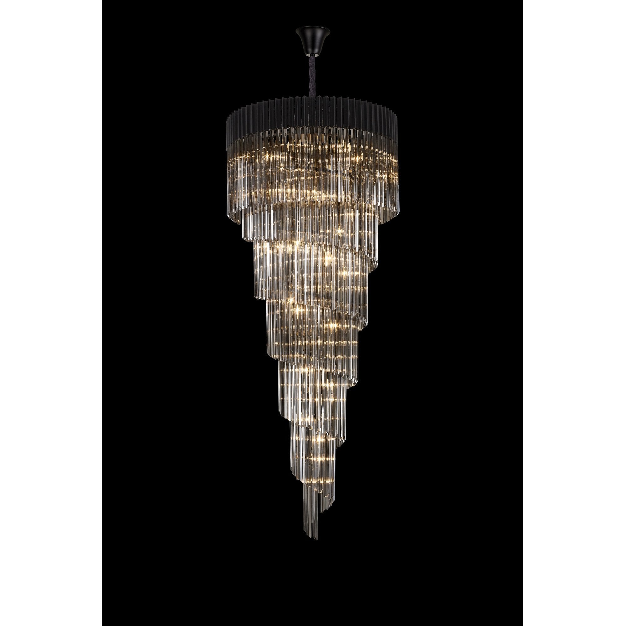 NL89969 Vienna 31 Light 7 Tier Round Pendant Matt Black Smoked